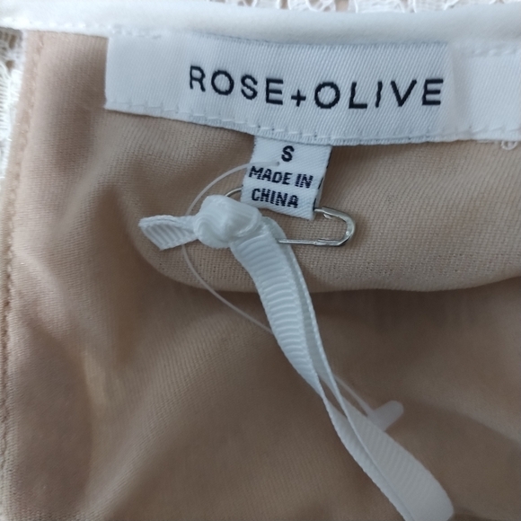 Rose & Olive White Lace Blouse  S - Picture 9 of 11